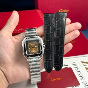 Cartier Santos WSSA0064 Quadrante Marrone Modello Grande Migliore Replica BVF 39.8mm Orologio