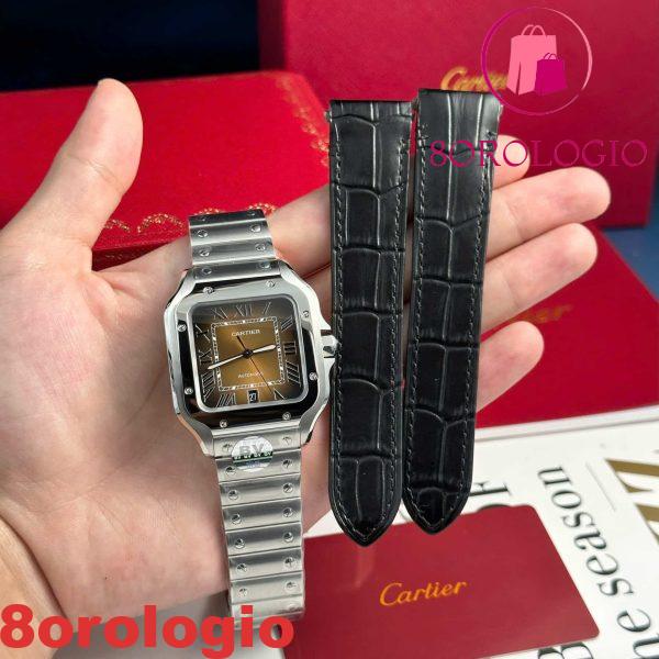 Cartier Santos WSSA0064 Quadrante Marrone Modello Grande Migliore Replica BVF 39.8mm Orologio - immagine 2
