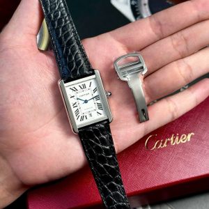 Cartier Tank Solo Extra Large Quadrante Bianco Cinturino in Pelle Miglior Replica AF 31mm X 41mm Orologio