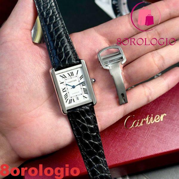 Cartier Tank Solo Extra Large Quadrante Bianco Cinturino in Pelle Miglior Replica AF 31mm X 41mm Orologio