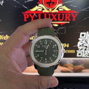 Patek Philippe Aquanaut 5168G-010 Khaki Green Pure 18K White Gold Replica Su Misura 42.2mm Orologio