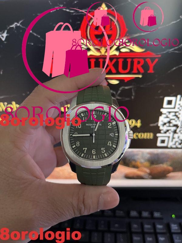 Patek Philippe Aquanaut 5168G-010 Khaki Green Pure 18K White Gold Replica Su Misura 42.2mm Orologio