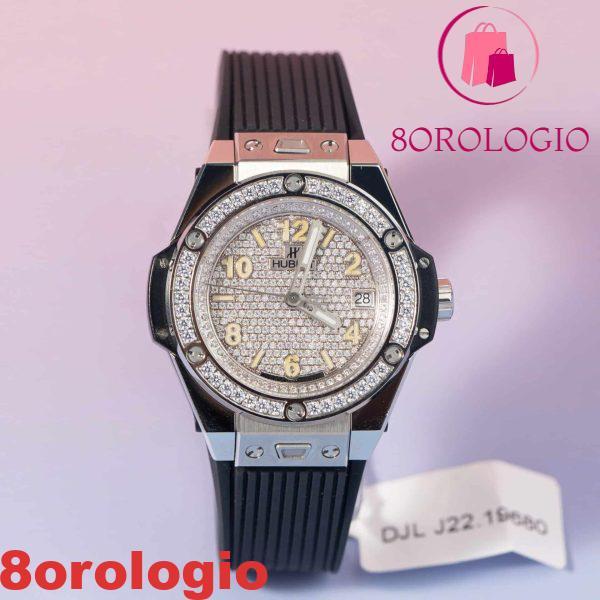 Hublot Big Bang One Click Steel Black Quadrante e Ghiera in Moissanite Personalizzata Migliore Replica 39mm Orologio