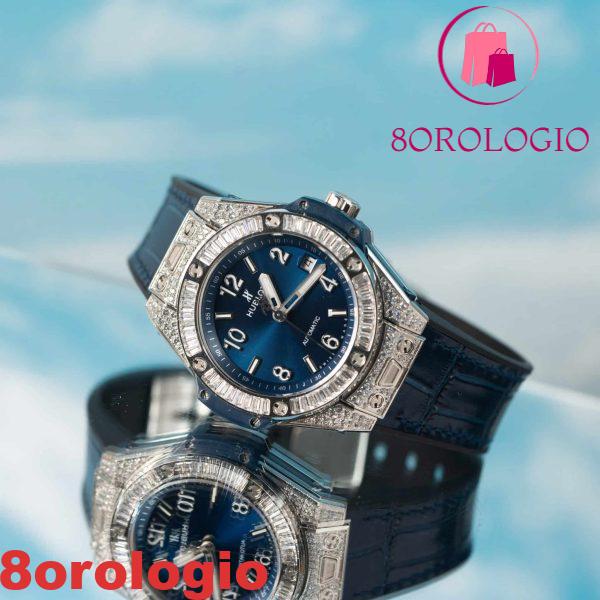 Hublot Big Bang One Click Steel Blue Pavé CZ Stones Replica 39mm Orologio - immagine 3