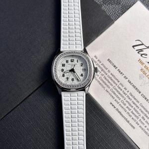 Replica Patek Philippe Aquanaut 5067A Quadrante Bianco Quarzo Svizzero PPF 35,6mm Orologio