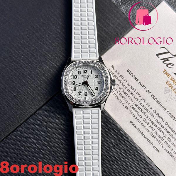 Replica Patek Philippe Aquanaut 5067A Quadrante Bianco Quarzo Svizzero PPF 35,6mm Orologio