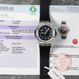 Hublot Big Bang One Click Steel Pavé Quadrante Nero Diamanti Naturali Migliore Replica 39mm Orologio