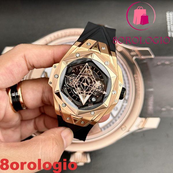 Hublot Big Bang Sang Bleu II King Gold Quadrante Nero Migliore Replica BBF 45mm Orologio - immagine 2