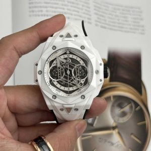 Hublot Big Bang Sang Bleu II Ceramica Bianca Gomma Replica di Alta Qualità BBF 45mm Orologio