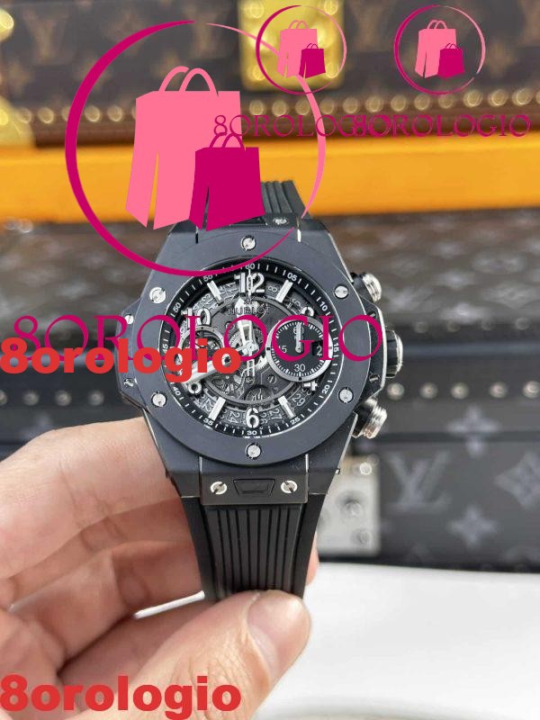 Hublot Big Bang Unico Black Magic Quadrante Nero Migliore Replica BBF 42mm Orologio
