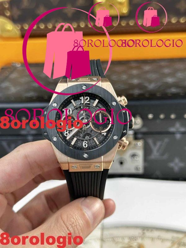 Hublot Big Bang Unico King Gold Ceramica Nera Migliore Replica 42mm Orologio - immagine 4
