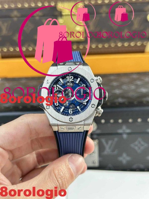 Hublot Big Bang Unico Titanium Blue Replica di Migliore Qualità 42mm Orologio - immagine 4