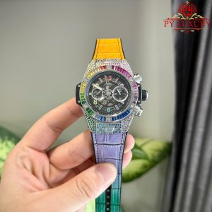 Hublot Big Bang Unico Titanium Rainbow Cinturino in Pelle Migliore Replica ZF 45mm Orologio