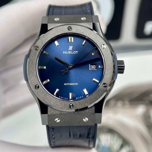 Hublot Classic Fusion Ceramic Nera Quadrante Blu Movimento SW300 Replica 1:1 JJZ 42mm Orologio