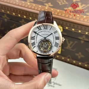 Cartier Drive De Cartier W4100013 Tourbillon Oro Rosa Cinturino in Pelle Migliore Replica 40x41mm Orologio