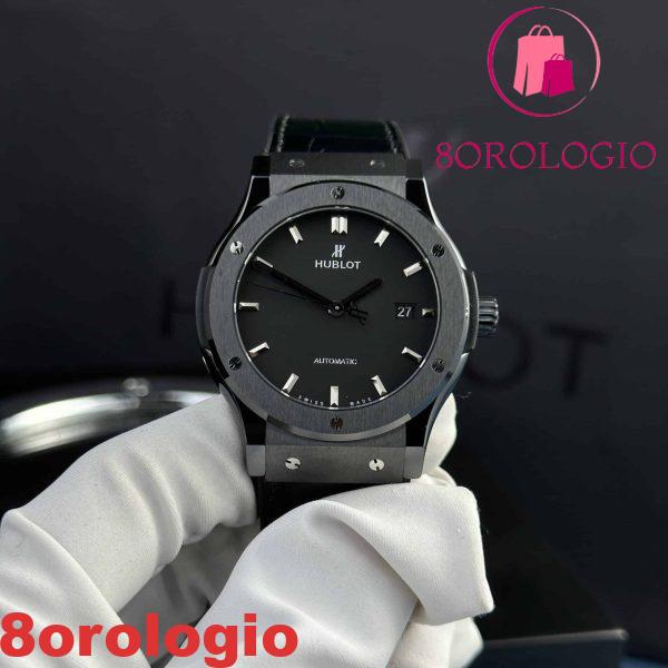 Hublot Classic Fusion Black Magic Quadrante Nero Pelle Migliore Replica Super Clone 42mm Orologio - immagine 2