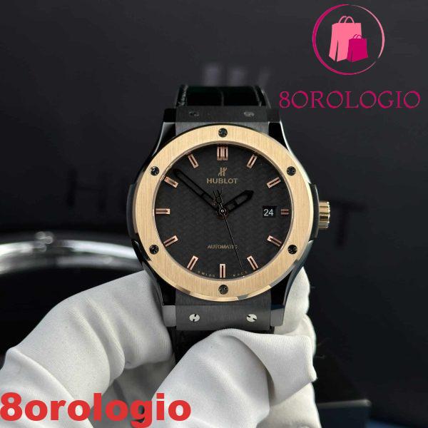 Replica Hublot Classic Fusion Ceramic King Gold Quadrante in Carbonio Super Clone 42mm Orologio - immagine 4