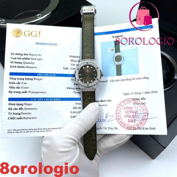 Hublot Classic Fusion Green Titanium Pavé Replica Moissanite al Quarzo 33mm Orologio - immagine 2
