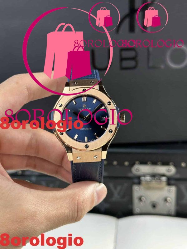 Hublot Classic Fusion King Gold Quadrante Blu Migliore Replica JJF 38mm Orologio