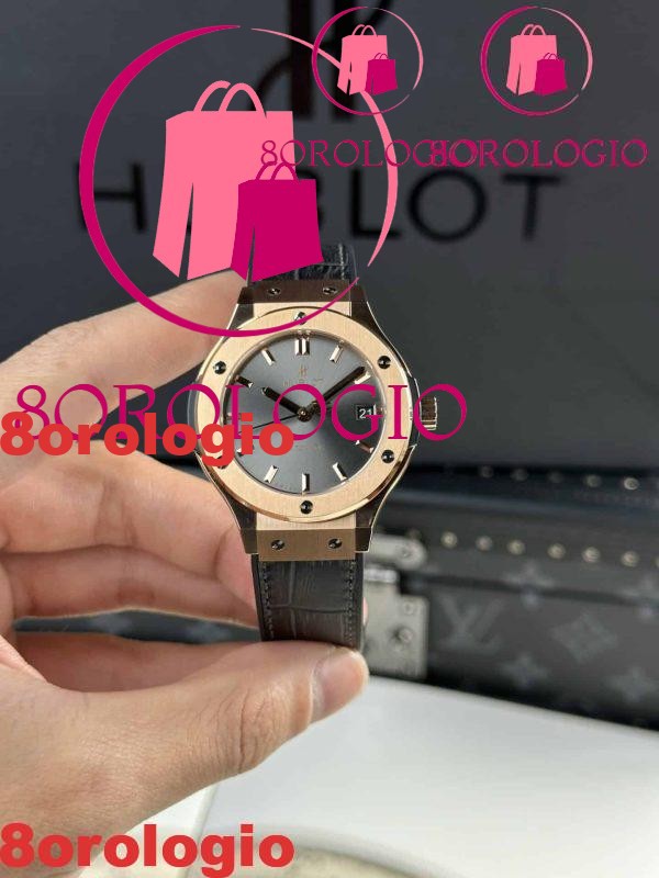 Hublot Classic Fusion King Gold Grey Dial Migliore Replica JJF 38mm Orologio - immagine 2