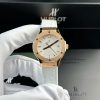 Hublot Classic Fusion King Gold Quadrante Bianco Cinturino in Pelle Donna Replica 33mm Orologio