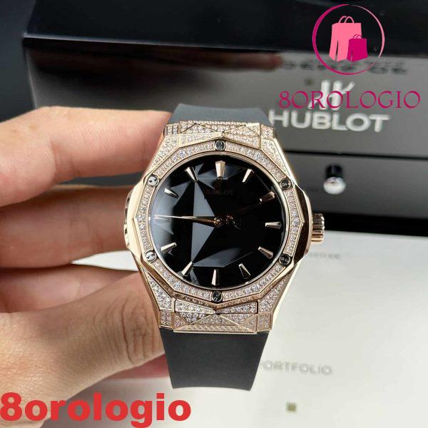 Hublot Classic Fusion Orlinski King Gold Pavé Quadrante Nero Miglior Replica 40mm Orologio - immagine 3