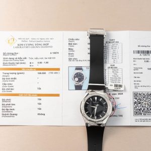 Hublot Classic Fusion Orlinski Titanium Replica Pavé Quadrante Nero Personalizzato Diamanti Coltivati in Laboratorio APS 40mm Orologio