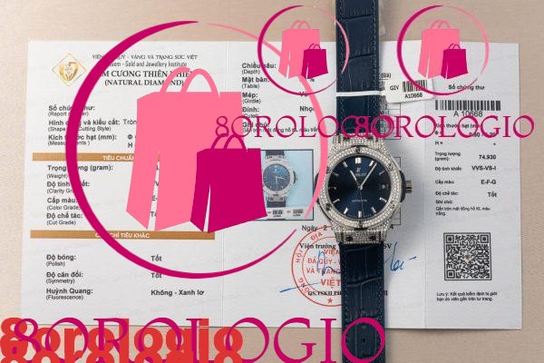 Hublot Classic Fusion Quadrante Blu in Titanio Replica Personalizzata con Diamanti Naturali Super Clone JJF 38mm Orologio - immagine 2