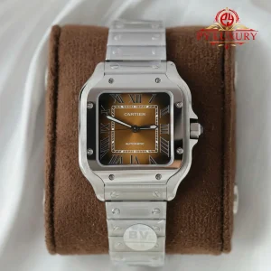 Cartier Santos Modello Medio WSSA0065 Quadrante Marrone Replica 1:1 Migliore BVF 35.1mm Orologio