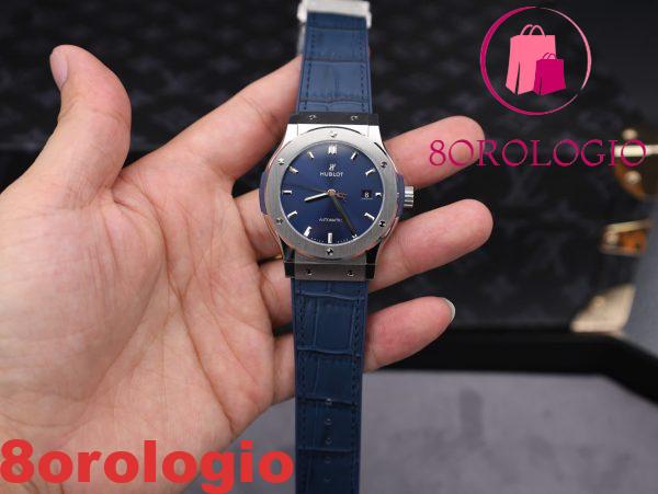 Hublot Classic Fusion Titanium Cinturino in Pelle Quadrante Blu Replica 1:1 42mm Orologio - immagine 3