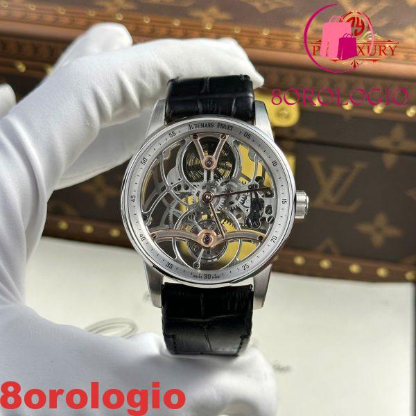 Audemars Piguet Code 11.59 26600CR lunetta interna color argento cinturino in pelle nera 1:1 miglior replica APPF 41mm Orologio - immagine 5