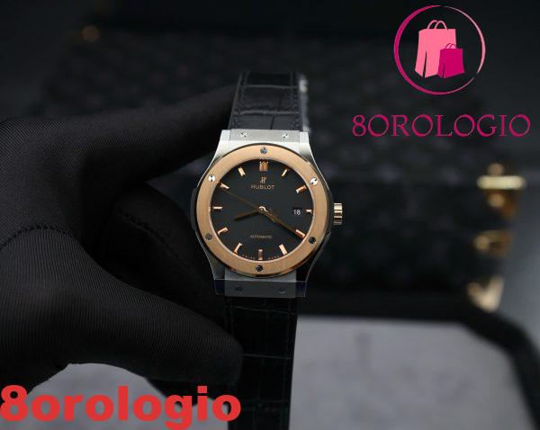 Hublot Classic Fusion Titanium King Gold Quadrante Nero Migliore Replica 42mm Orologio