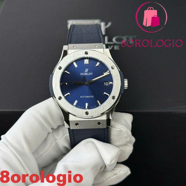 Hublot Classic Fusion Titanium Quadrante Blu Navy Replica Migliore WWF Factory 45mm Orologio - immagine 3