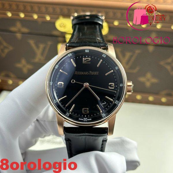Audemars Piguet Code 11.59 Automatic 15210OR Quadrante Nero Cinturino in Pelle 1:1 Miglior Replica APSF 41mm Orologio