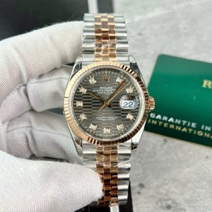 Replica migliore Rolex Datejust 126231 Two Tone Grey Motif Diamond Dial Jubilee 1:1 VSF 36mm Orologio