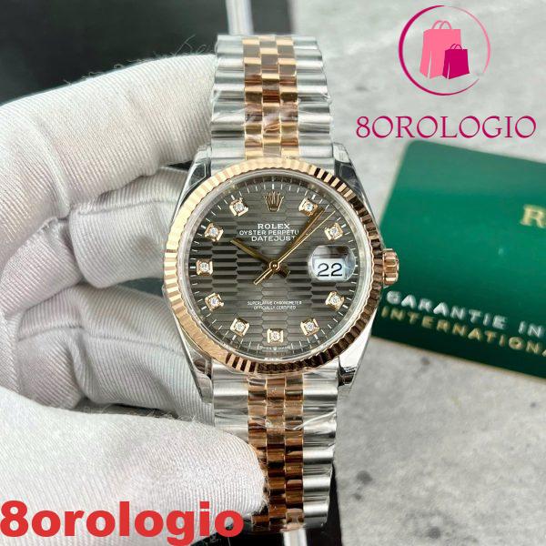 Replica migliore Rolex Datejust 126231 Two Tone Grey Motif Diamond Dial Jubilee 1:1 VSF 36mm Orologio