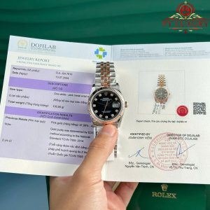 Rolex Datejust 126231-0019 Bicolore Quadrante Nero con Diamanti Oro 10K Rivestito Jubilee Miglior Replica GMF 36mm Orologio