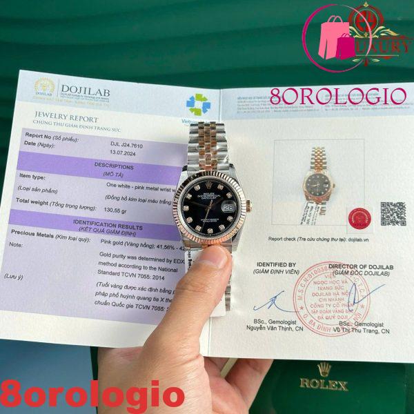 Rolex Datejust 126231-0019 Bicolore Quadrante Nero con Diamanti Oro 10K Rivestito Jubilee Miglior Replica GMF 36mm Orologio