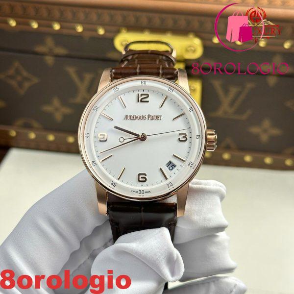 Replica Audemars Piguet Code 11.59 Automatic 15210OR Quadrante Bianco Cinturino in Pelle 1:1 Migliore APSF 41mm Orologio - immagine 6