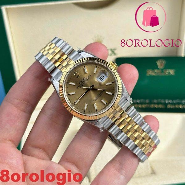 Rolex Datejust 126233 Due Toni Oro Giallo Quadrante Champagne Bracciale Jubilee Replica di Alta Qualità VSF 36mm Orologio - immagine 3