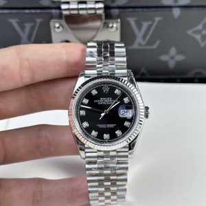 Rolex Datejust 126234 Quadrante Nero Diamanti Jubilee 1:1 Replica 36mm Orologio