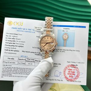 Rolex Datejust 126331 Quadrante Indici Diamanti Salmone 10K Oro Everose Avvolto Jubilee Migliore Replica 41mm Orologio