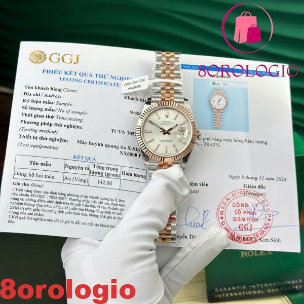 Replica Migliore Rolex Datejust 126331 Bicolore 10K Oro Everose Rivestito Quadrante Sundust Luminoso Jubilee 41mm Orologio - immagine 4