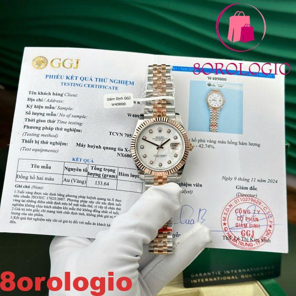 Rolex Datejust 126331 Bicolore 10K Oro Everose Rivestito Quadrante MOP Bianco Jubilee Migliore Replica 41mm Orologio - immagine 4