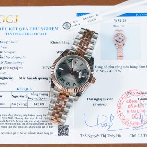 Rolex Datejust 126331 Bicolore 10K Oro Rosa Rivestito Quadrante Wimbledon Jubilee Replica 1:1 GMF 41mm Orologio