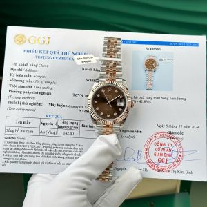 Rolex Datejust 126331 Due Toni Quadrante Cioccolato con Diamanti 10K Everose Gold Wrapped Jubilee Migliore Replica 41mm Orologio