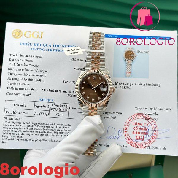 Rolex Datejust 126331 Due Toni Quadrante Cioccolato con Diamanti 10K Everose Gold Wrapped Jubilee Migliore Replica 41mm Orologio