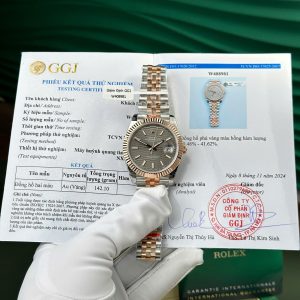 Rolex Datejust 126331 Bicolore Quadrante con Motivo Ardesia Indici 10K Everose Gold Wrapped Jubilee Miglior Replica 41mm Orologio