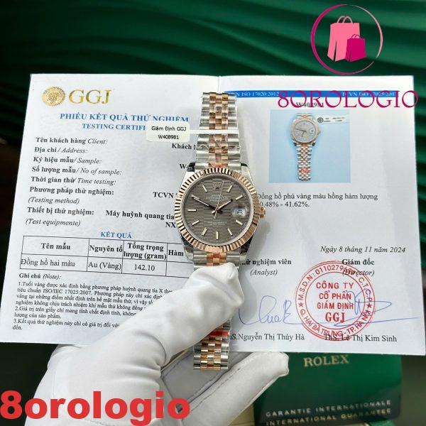Rolex Datejust 126331 Bicolore Quadrante con Motivo Ardesia Indici 10K Everose Gold Wrapped Jubilee Miglior Replica 41mm Orologio