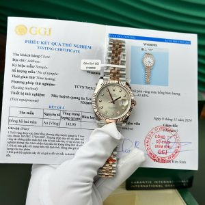 Rolex Datejust 126331 Two Tone Sundust Quadrante con Diamanti Oro Everose 10K Rivestito Jubilee Migliore Replica 41mm Orologio